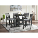 Amherst - Counter Table With Wood Leg - Gray Finish