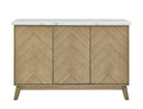 Vida - White Marble Top Server - Dark Brown
