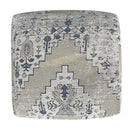 Kira - Jacquard Woven Pouf - Green