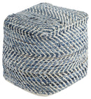 Chevron - Pouf - Blue