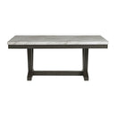 Everdeen - Dining Table With White Faux Marble Top - Charcoal