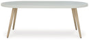 Seton Creek - Oval Dining Table With Umb Opt - White