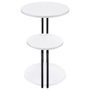 Hilly - 3-Tier Round Accent Side Table - White And Black