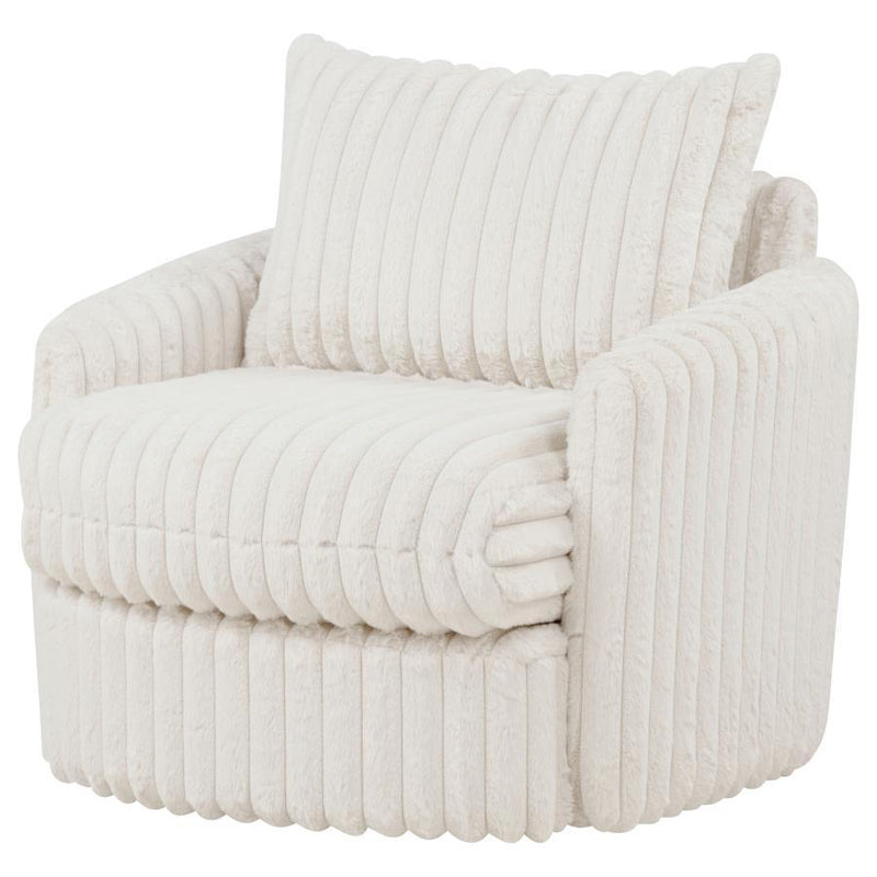 Sarco - Corduroy Upholstered Swivel Accent Arm Chair