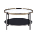 Edith - Round Coffee Table - Dark Nickel