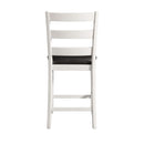 Martin - Counter Side Chair With Black PU (Set of 2) - White Finish
