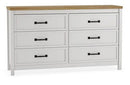 Kerisden - Six Drawer Dresser - White / Brown