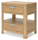 Rencott - Two Drawer Night Stand - Light Brown