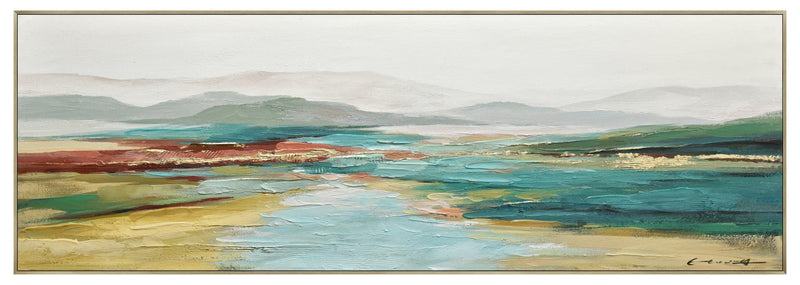 Sunlit Aqua Pass - 20" x 60" Framed Wall Art