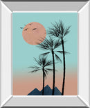 Passion In The Tropics I By Hal Halli - Mirror Framed Print Wall Art - Light Blue