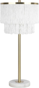 "Tassel Elegance II" Metal Table Lamp (Set of 2) - Soft Gold / White