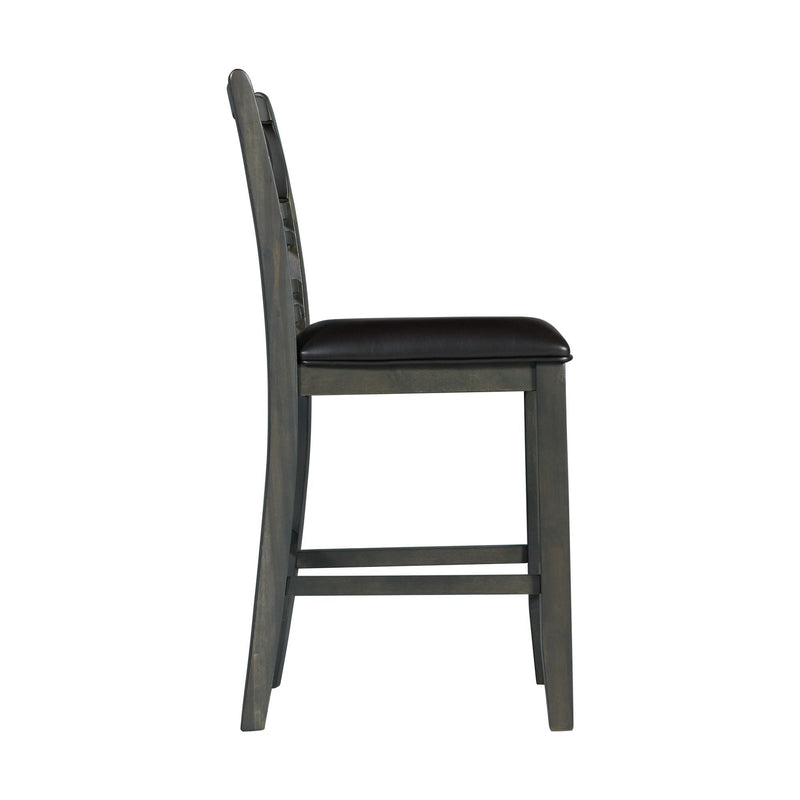 Amherst - Counter Side Chair With PU Cushion (Set of 2) - Gray Finish