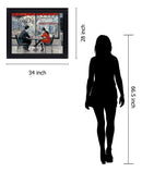Cafe Conversation - 28" x 34" Framed Wall Art