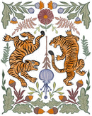 Tiger Duo By Elizabeth Medley (Framed) - Orange