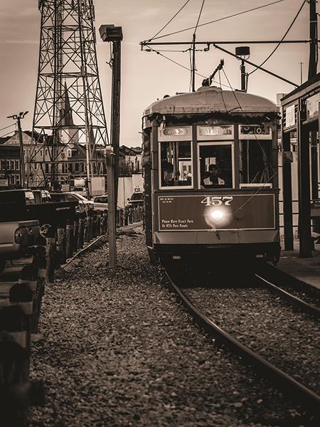 New Orleans Street Car By Jd Studios (Framed) - Dark Gray