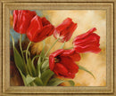 Scarlet Tulip Whirl - 28" x 34" Framed Wall Art