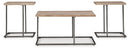Albreane - Occasional Table Set (Set of 3) - Grayish Brown / Black