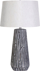 "Textured Elegance" Ceramic Table Lamp (Set of 2) - Gray