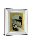 Tropical Moon By Ruane Manning - Mirror Framed Print Wall Art - Beige