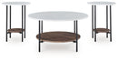 Wrenwich - Occasional Table Set (Set of 3) - Brown / Black / White