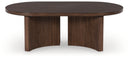Korestone - Oval Cocktail Table - Dark Brown