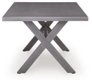 Half Moon Beach - Rectangular Dining Table With Umbrella Option - Gray