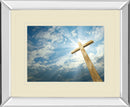 Cross In The Sky By Viadischern - Mirror Framed Photo Print Wall Art - Blue