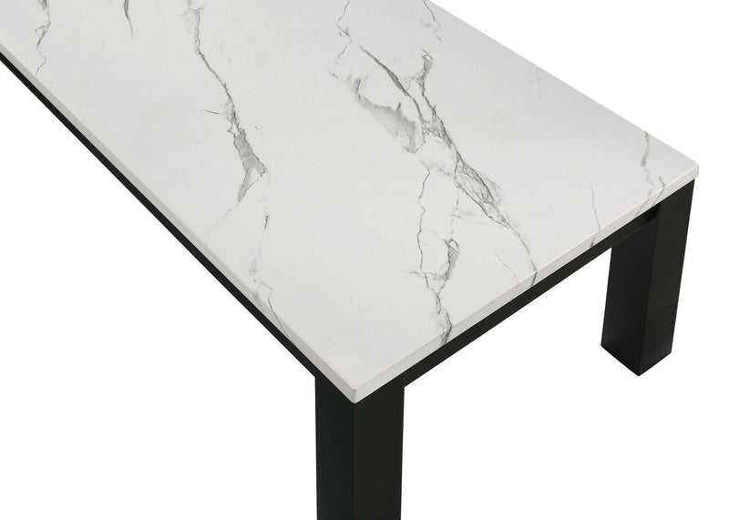Ivy - 3 Piece Faux Marble White Cocktail Set - White / Black