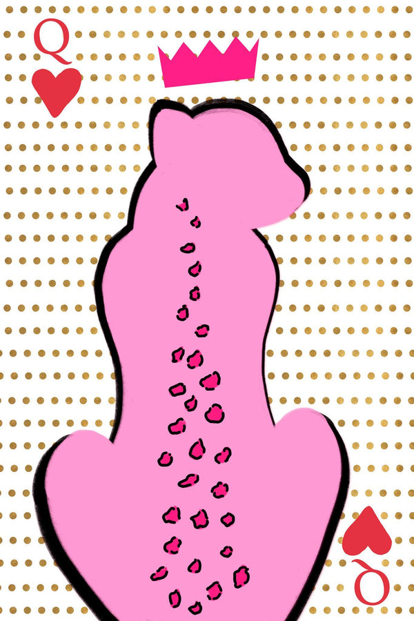 Queen Cheetah Card By Anna Quach (Framed) - Pink
