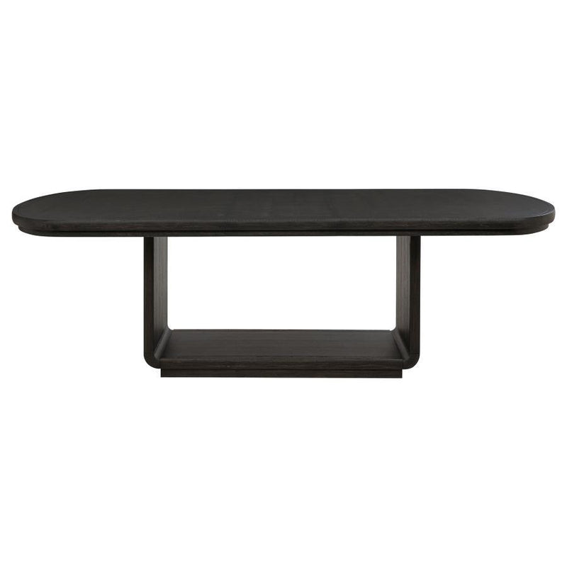 Leandro - 9 Piece Rectangular Dining Table Set - Cream / Burnished Black