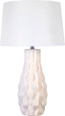 "Sculpted Elegance" Ceramic Table Lamp (Set of 2) - White Sand