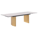 Vesa - Glass Top Extension Dining Table - Beige