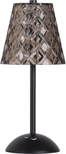 "Crystal Radiance II" Rechargeable LED Metal Accent Lamp (Set of 2) - Matte Black / Smoke