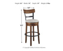 Valebeck - Tall Upholstered Swivel Barstool