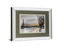 River Seine And The Eiffel Tower By Assaf Frank - Mirror Framed Print Wall Art - Black