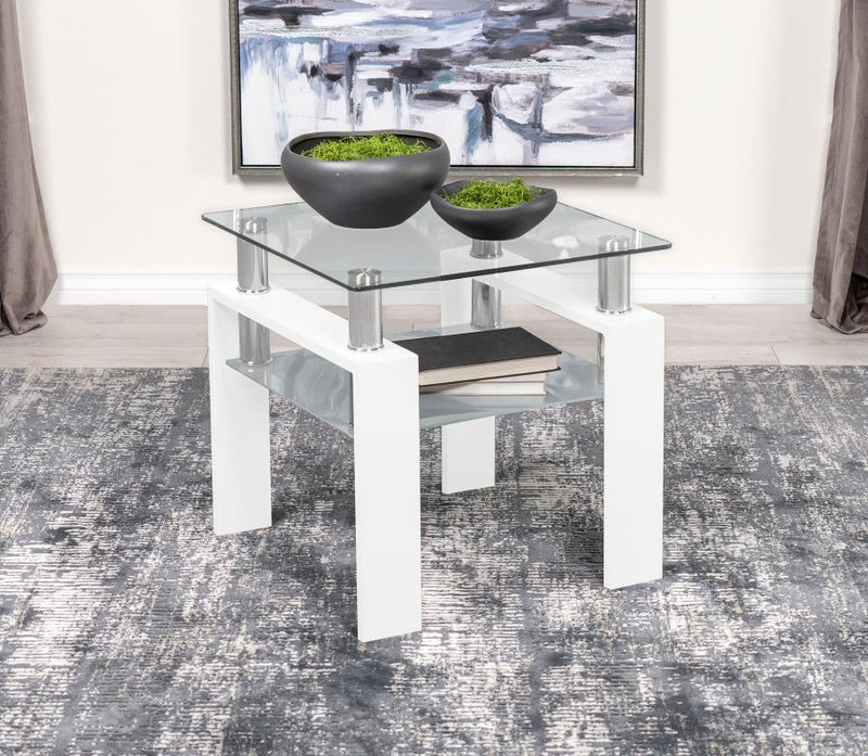 Dyer - 1-Shelf Rectangular Glass Top Table
