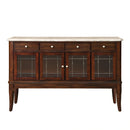 Steve Silver Marseille Marble Top Sideboard in Merlot Cherry
