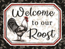 Welcome To Our Roost By Elizabeth Tyndall (Small) - White