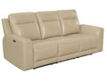 Steve Silver Doncella Leather Dual Power Reclining Sofa in Surly Sand