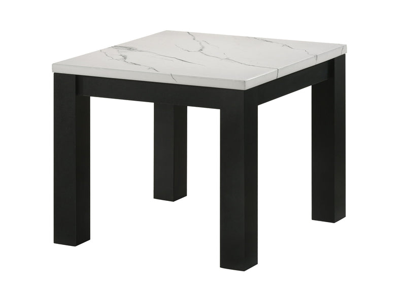 Ivy - 3 Piece Faux Marble White Cocktail Set - White / Black