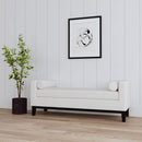 Rosie - Upholstered Accent Bench With Armrests - Vanilla