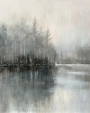 Foggy Lake II - Hand-painted Wrapped Canvas