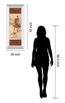 On The Hunt Il By Linda Wacaster - Mirror Framed Print Wall Art - Beige