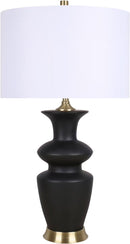"Elegance Radiance" Ceramic Table Lamp (Set of 2) - Black / Soft Gold