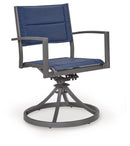 Rocky Creek - Sling Swivel Chair (Set of 2) - Blue / Gray