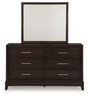 Neymorton - Dresser And Mirror - Dark Grayish Brown