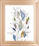 Spring Leaves Il By Meyers, R. - Framed Print Wall Art - Blue
