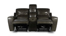 Steve Silver Laurel Leather Dual Power Reclining Console Loveseat in Grey