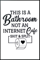 "Quirky Restroom Reminder" Canvas In Frame - Black / White