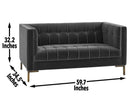 Isaac - Stitch Velvet Loveseat
